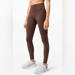 LuluLemon Brown Earth Fast and Free Leggings 25”